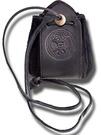 Trollfelsen Lederbeutel Lebensbaum schwarz